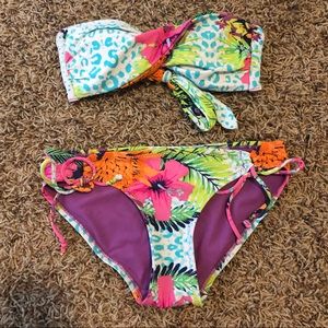 strapless swim suit